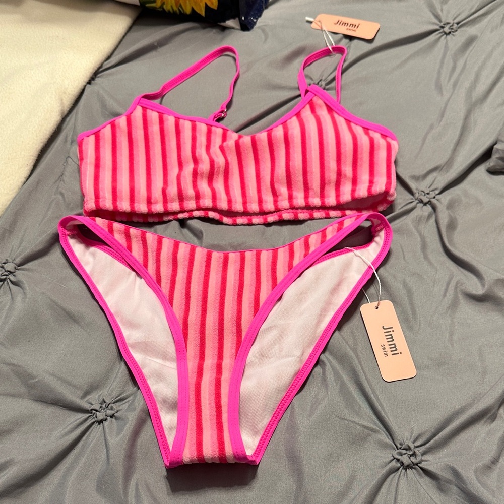 Pink Striped One Piece